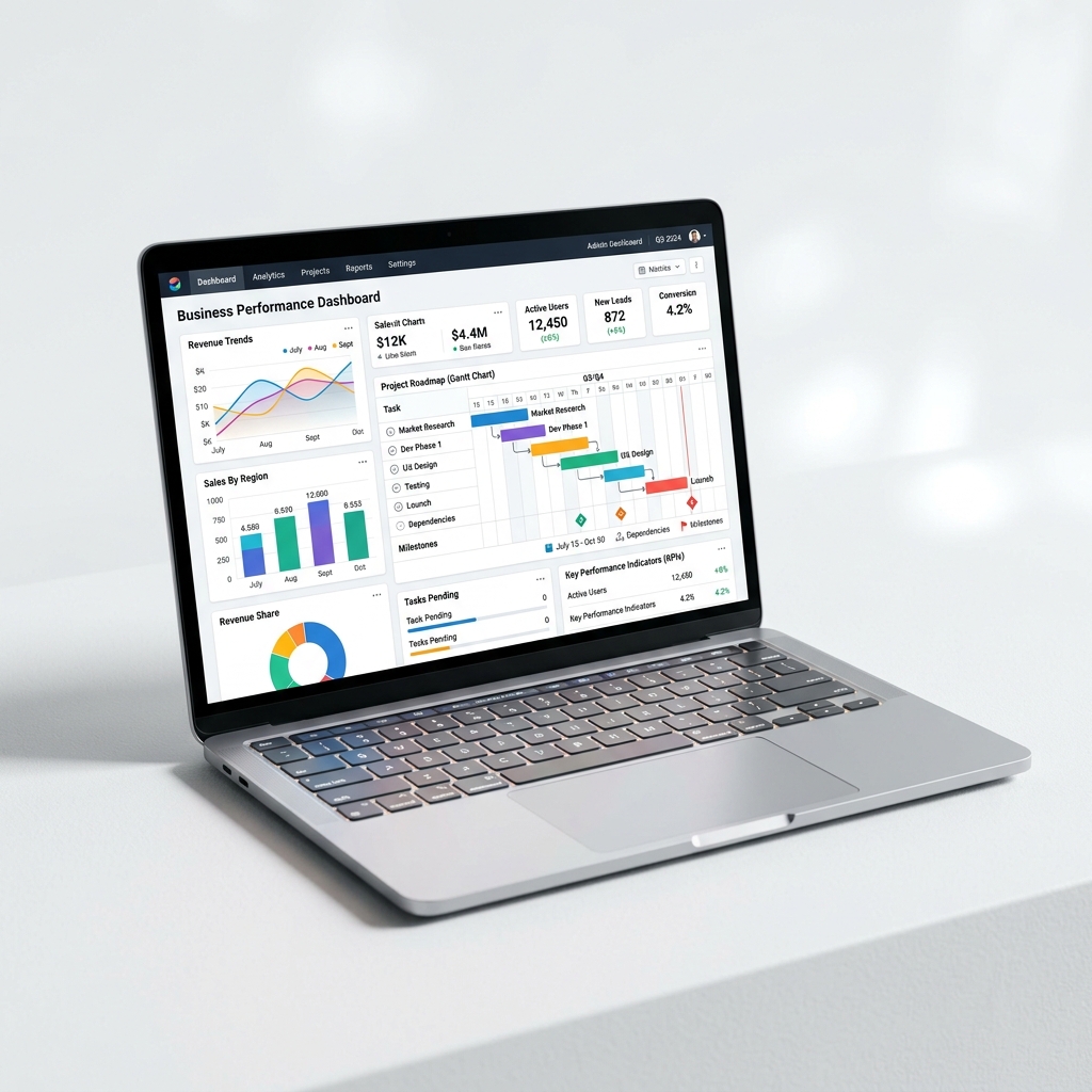 Software Dashboard on Laptop